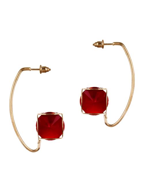 gold metal drop earrings - 12175687 - Very Small Image - 1