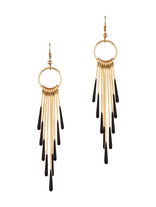gold metal drop earrings - 12175713 - Very Small Image - 1