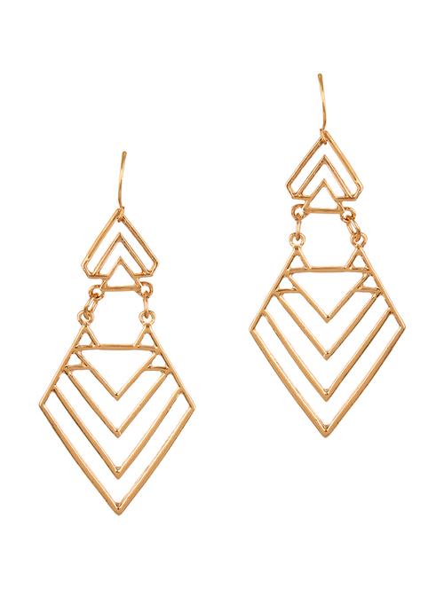 gold metal drop earrings - 12175718 - Very Small Image - 1