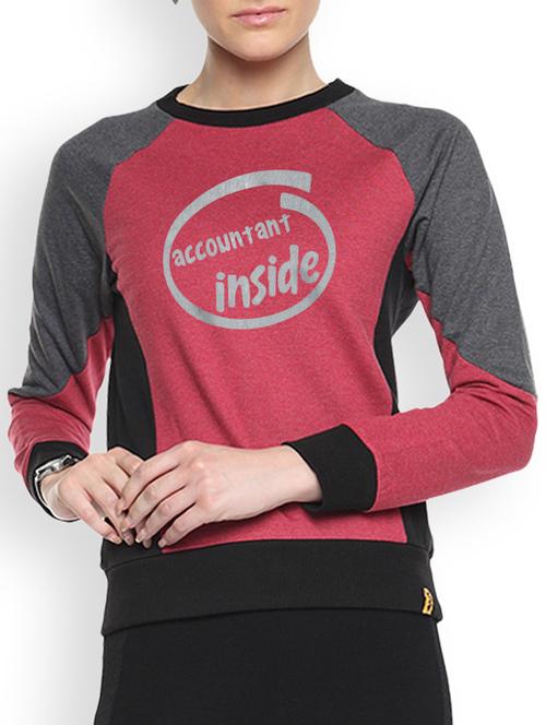 maroon printed sweatshirt - 1217757 - Very Small Image - 1
