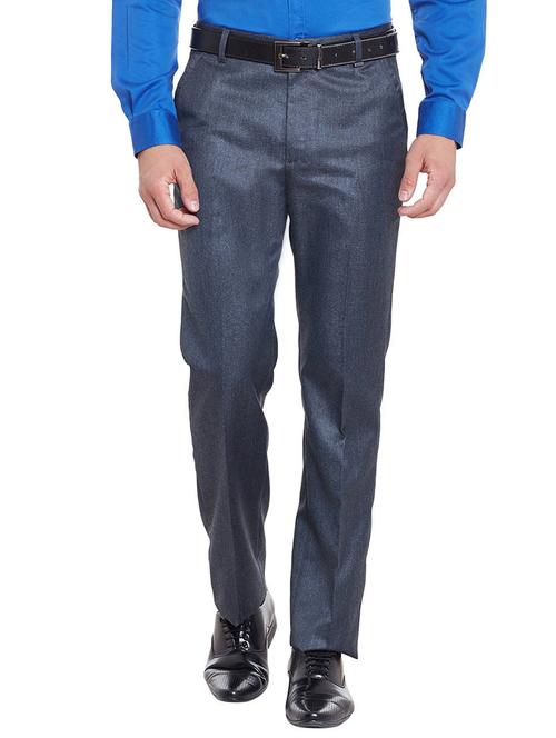 grey polyester flat front trousers formal - 12180071 - Very Small Image - 1