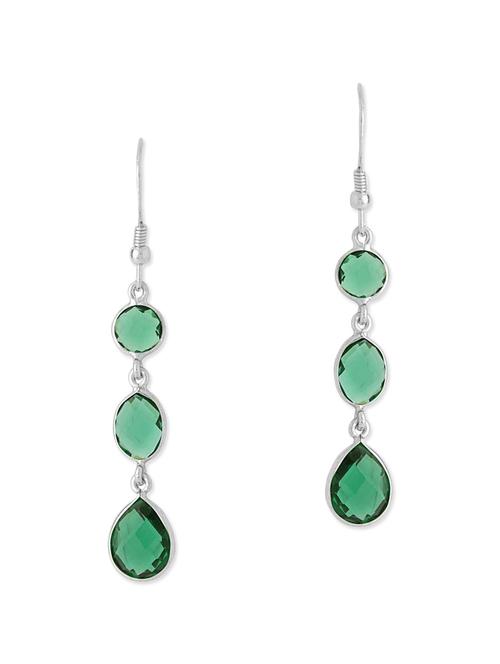 green metal drop earring - 12182822 - Very Small Image - 1