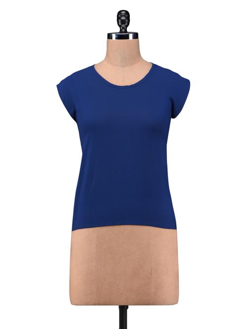 solid blue polygeorgette top - 1218356 - Very Small Image - 1