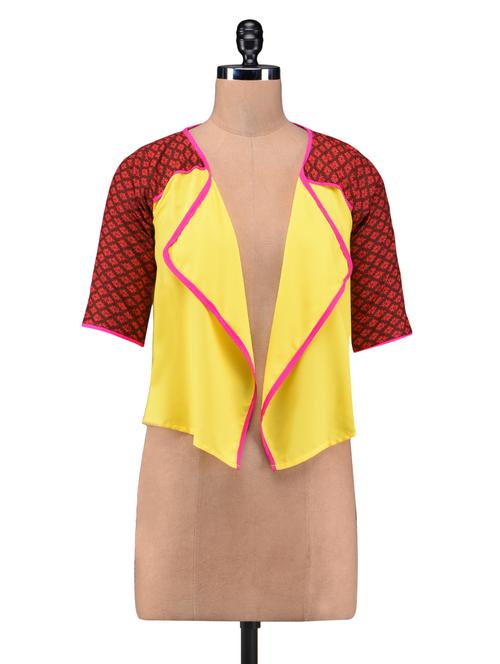 yellow polycotton printed shrug - 1218358 - Very Small Image - 1