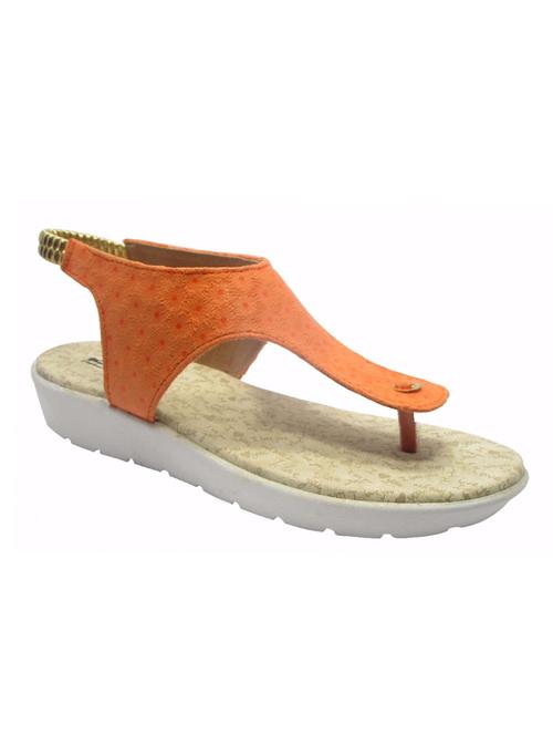 orange leatherette back strap sandals - 12183823 - Very Small Image - 1