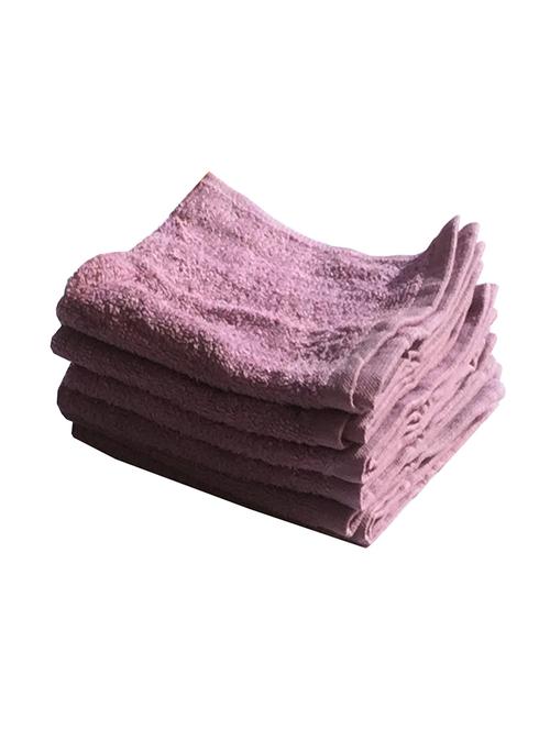 lushomes cotton light purple face towel set (pack of 6) - 12184144 - Very Small Image - 1