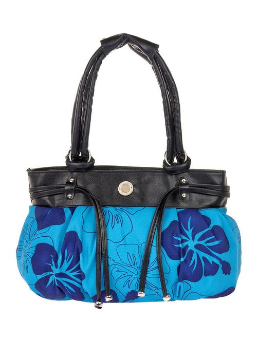 blue printed polyester handbag - 12186154 - Very Small Image - 1