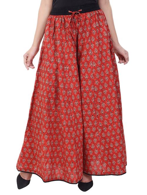 red cotton palazzos - 12190161 - Very Small Image - 1