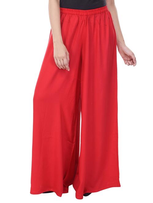red viscose palazzos - 12190163 - Very Small Image - 1