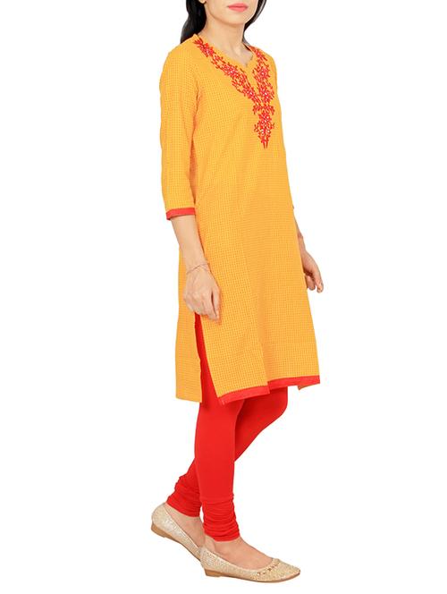 embroidered straight kurta - 12196663 - Very Small Image - 1