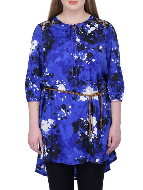 blue printed polyester regular tunic - 12197508 - Very Small Image - 1