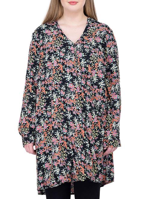 multicolored floral printed viscose regular tunic - 12197513 - Very Small Image - 1