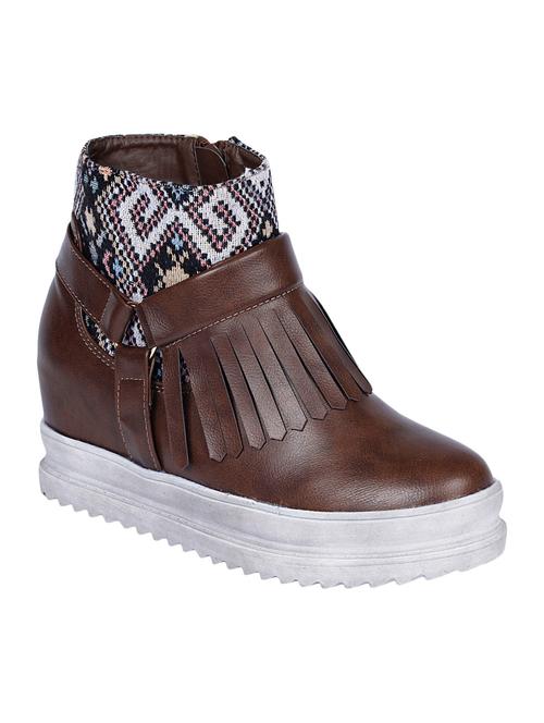 brown synthetic ankle boot - 12197535 - Very Small Image - 1