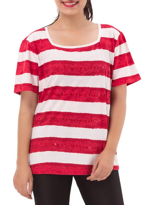 red cotton regular tshirt - 12198791 - Very Small Image - 1