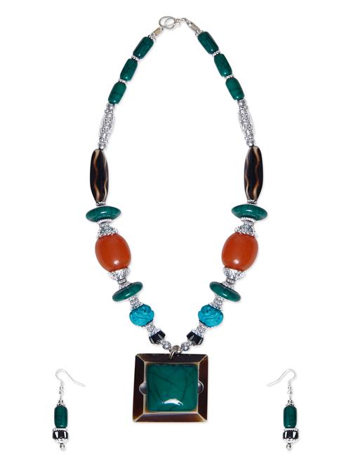 multi colored metal tribal necklaces and earring - 12206198 - Very Small Image - 1
