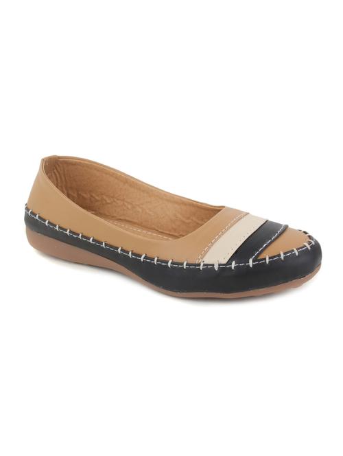 tan leatherette ballerina - 12206350 - Very Small Image - 1