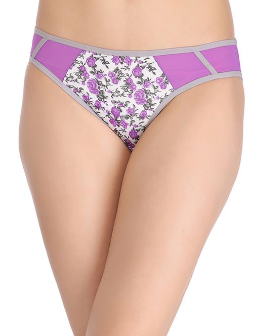 white and lavender floral nylon panty - 12209650 - Very Small Image - 1