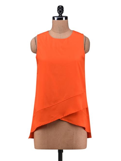 orange poly crepe overlapped top - 1221156 - Very Small Image - 1