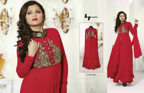 janvi designer red anarkali - 1221516 - Very Small Image - 1