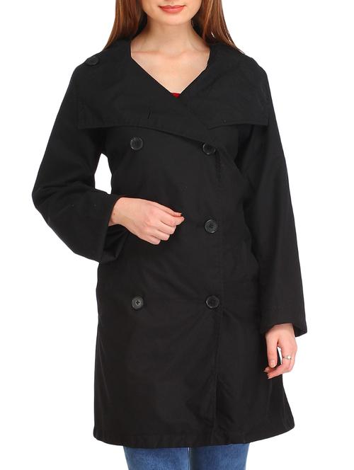 black double breast trench coat - 12215869 - Very Small Image - 1