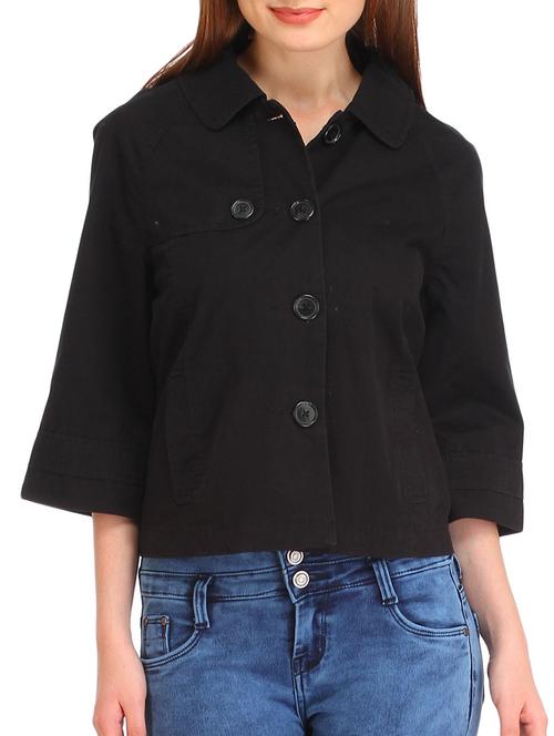 solid black cotton top - 12215873 - Very Small Image - 1