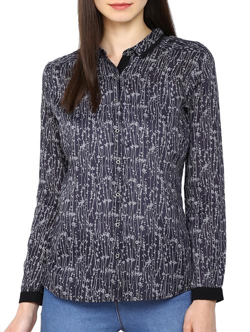 black printed cotton regular shirt - 12219472 - Very Small Image - 1