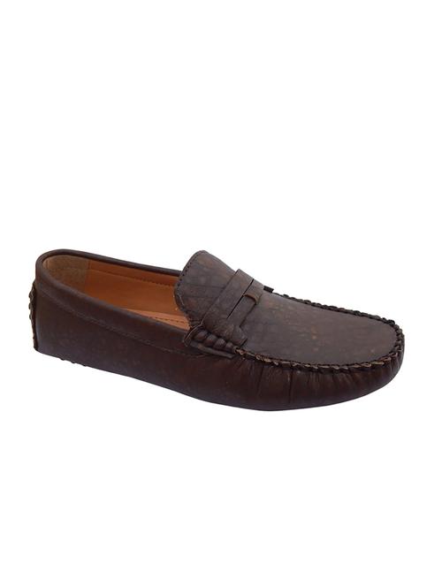 brown synthetic slip on loafers - 12220522 - Very Small Image - 1