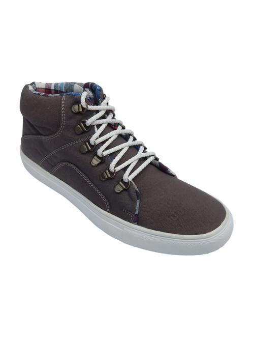 grey canvas lace up sneakers - 12220535 - Very Small Image - 1