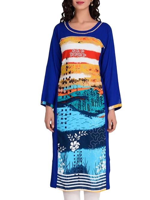 multi crepe long kurta - 12220761 - Very Small Image - 1