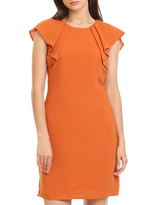 solid orange shift dress - 12220949 - Very Small Image - 1