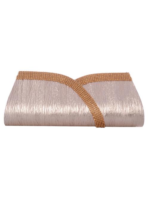 gold satin embellished clutch - 12220987 - Very Small Image - 1