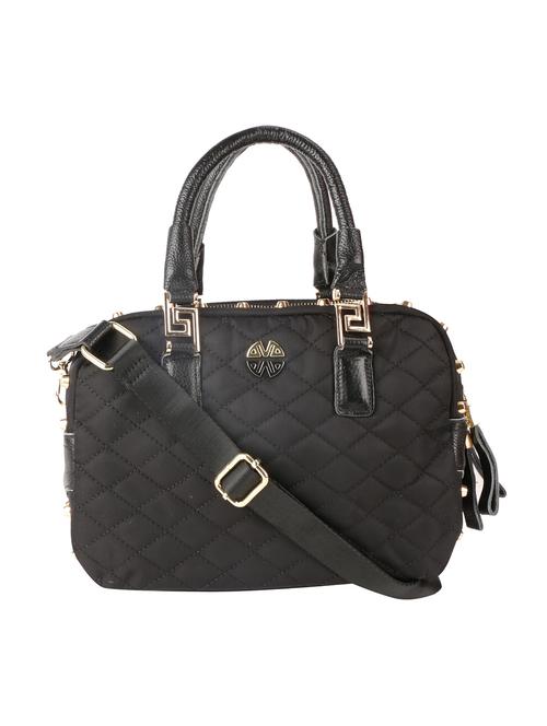 black leatherette quilted handbag with sling - 12239933 - Very Small Image - 1