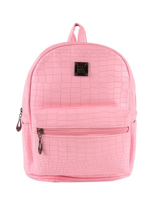 pink leatherette textured backpack - 12240049 - Very Small Image - 1