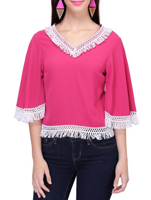pink georgette regular top - 12240338 - Very Small Image - 1