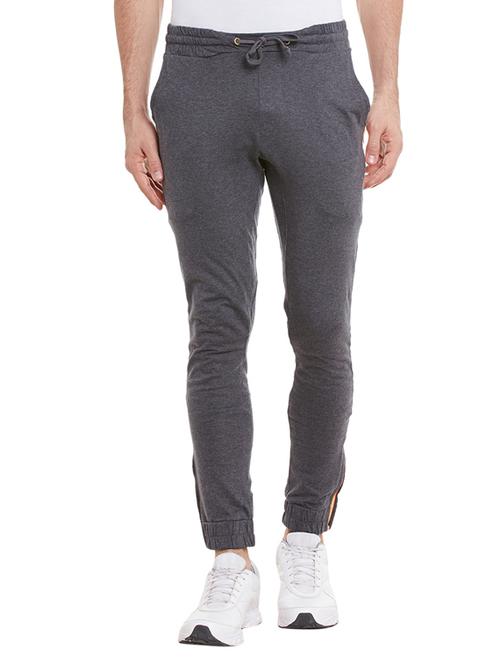 grey cotton full length track pant - 12240402 - Very Small Image - 1