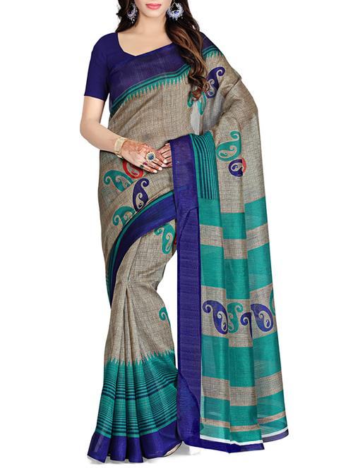 multi colored silk saree with blouse - 12240805 - Very Small Image - 1