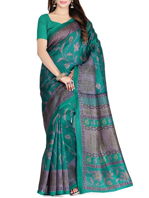 multi colored silk saree with blouse - 12240826 - Very Small Image - 1