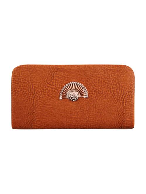 brown synthetic leather clutch - 12242535 - Very Small Image - 1