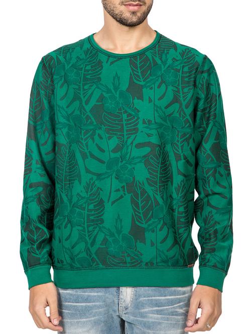 green tropical print cotton sweatshirt - 12242755 - Very Small Image - 1
