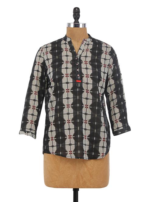 grey cotton printed top - 1224363 - Very Small Image - 1