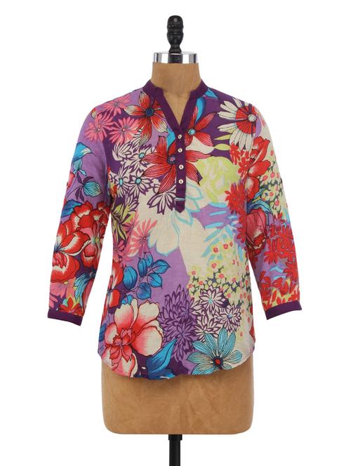 multicolored cotton printed top - 1224369 - Very Small Image - 1