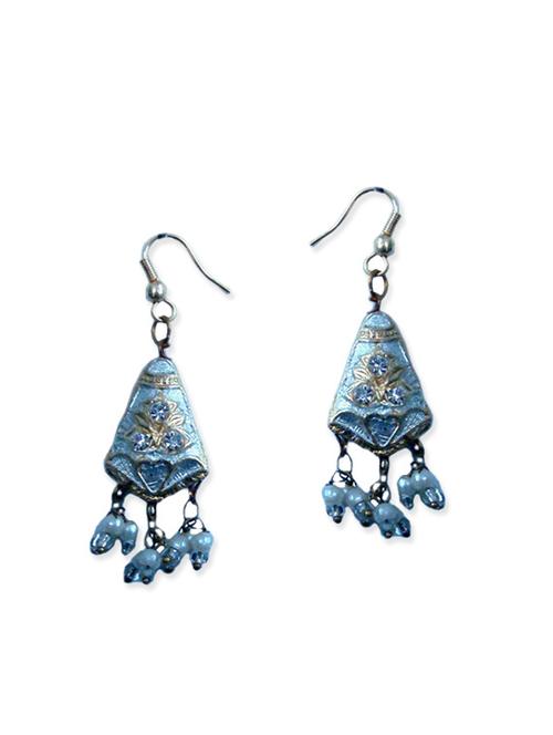 blue silver drop earring - 12243817 - Very Small Image - 1