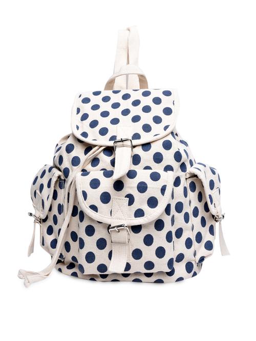 blue polka pots printed canvas back pack - 1224439 - Very Small Image - 1