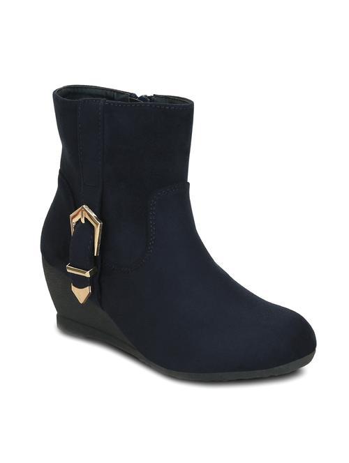 navy suede ankle boot - 12244702 - Very Small Image - 1