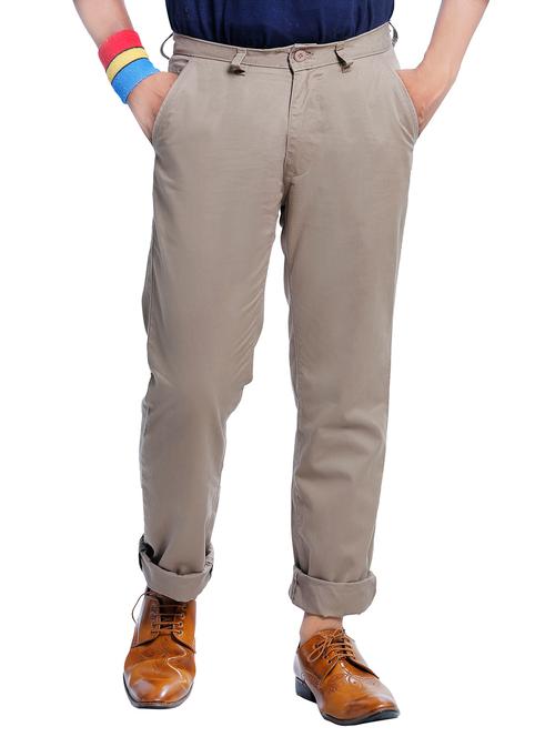 beige cotton chinos casual trousers - 12244737 - Very Small Image - 1