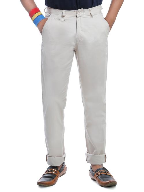 white cotton chinos casual trousers - 12244746 - Very Small Image - 1