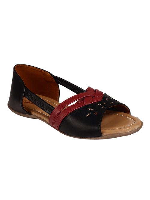 black faux leather closed back sandal - 12245181 - Very Small Image - 1