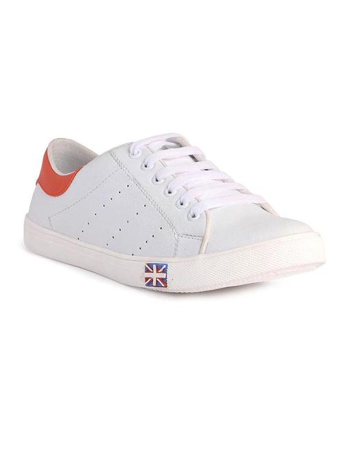 white fabric & synthetic lace up sneakers - 12245481 - Very Small Image - 1