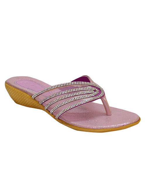 pink pu slip on sandals - 12245576 - Very Small Image - 1