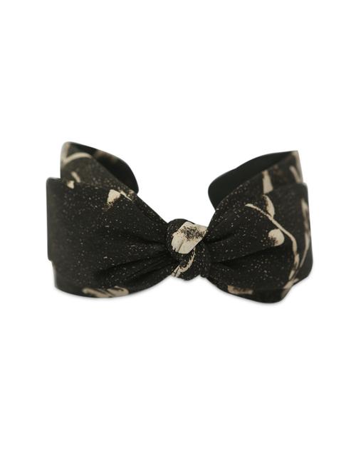 black and beige floral print turban hairband - 12247549 - Very Small Image - 1